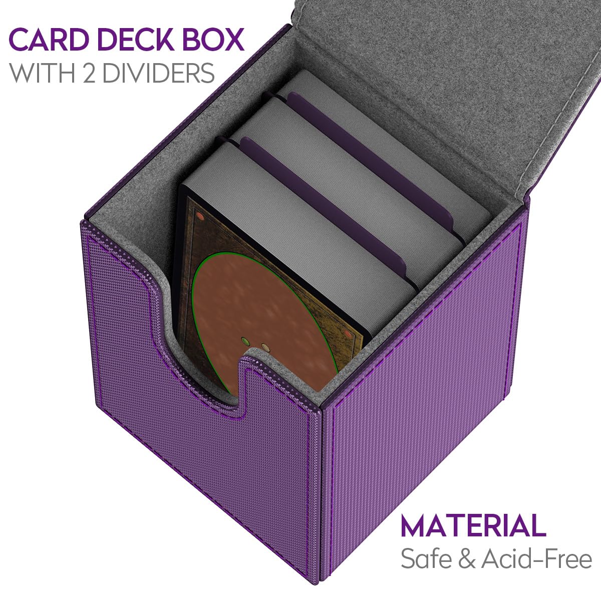 Pulchra Boîte De Rangement Magnétique – 110 Cartes, 2 Intercalaires, Cuir Imperméable – TCG MTG YGO – Rouge