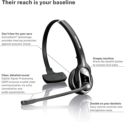 Miniatura 7 de Sennheiser SD PRO1 ML - Auriculares inalámbricos para PC y teléfono de escritorio, MS Teams, Skype Empresarial, Lync, compatibles con aplicaciones