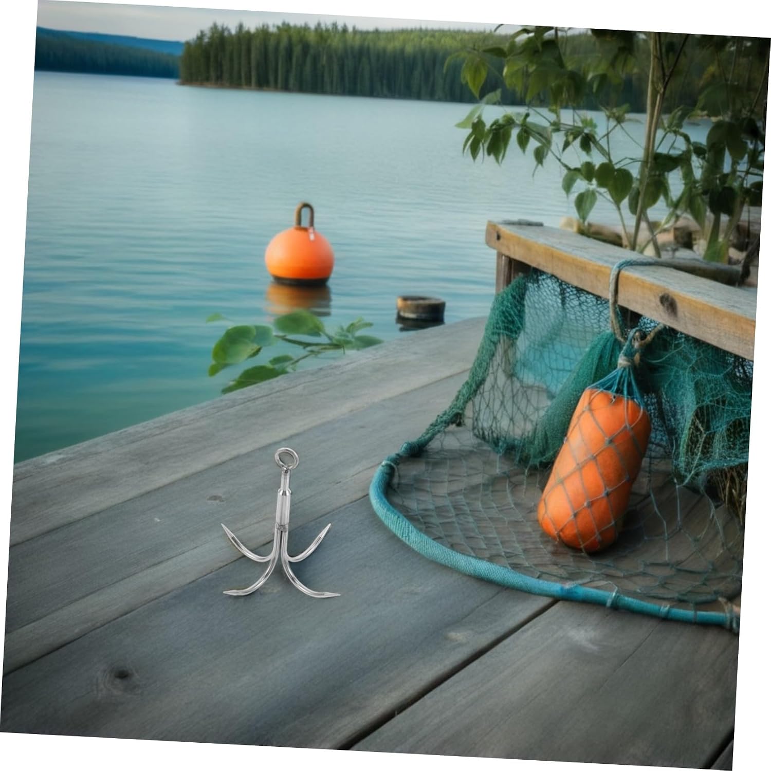 2pcs Stainless Steel 4 Claw Boat Anchor Hook for Fishing