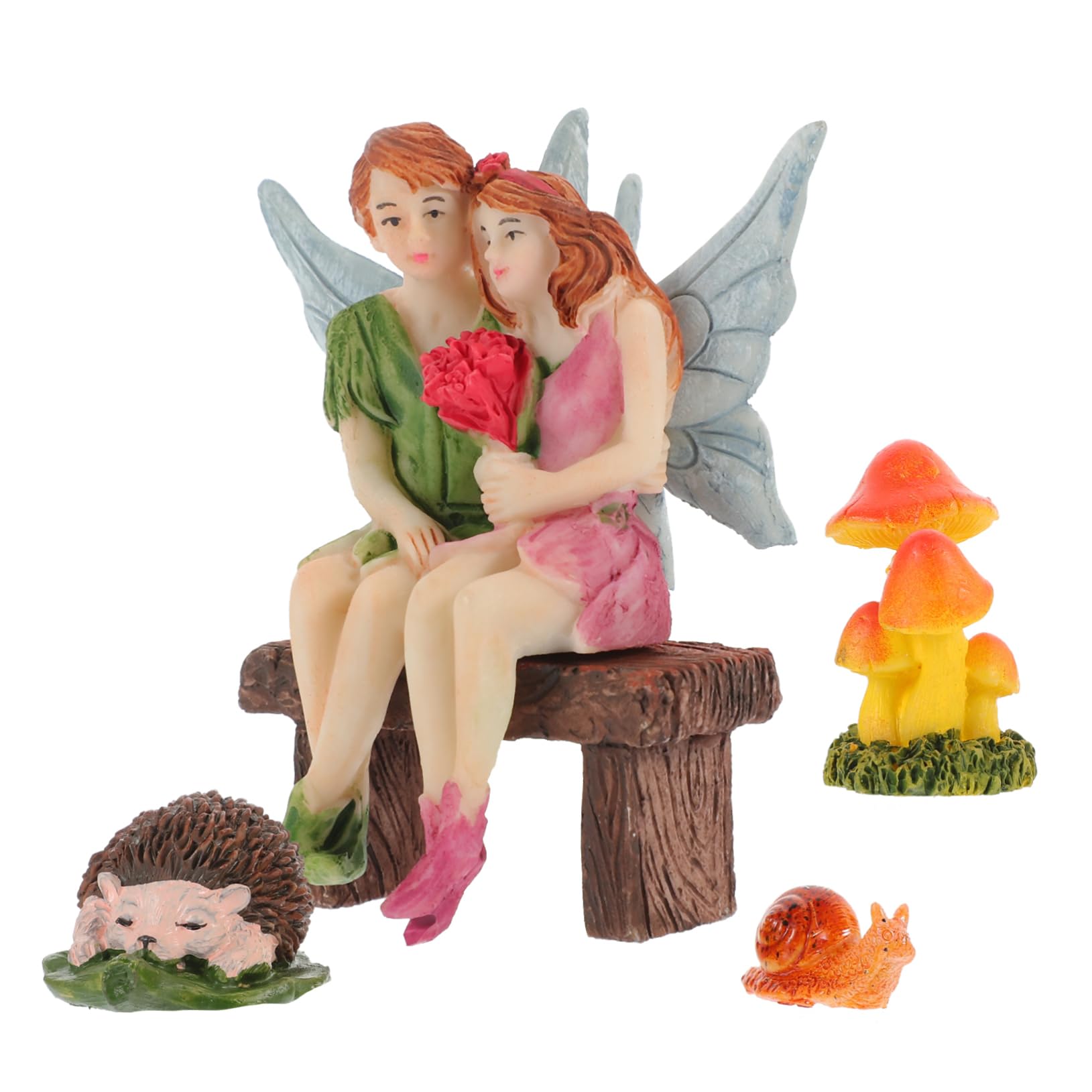 Toyvian 5 Sätze Garten Deko Teiliges mit Bezaubernden Feenfiguren und Pilzen Hochwertige Resin Deko für Innen und Außen Fantastische Geschenkidee für Geburtstage und Gartenliebhaber