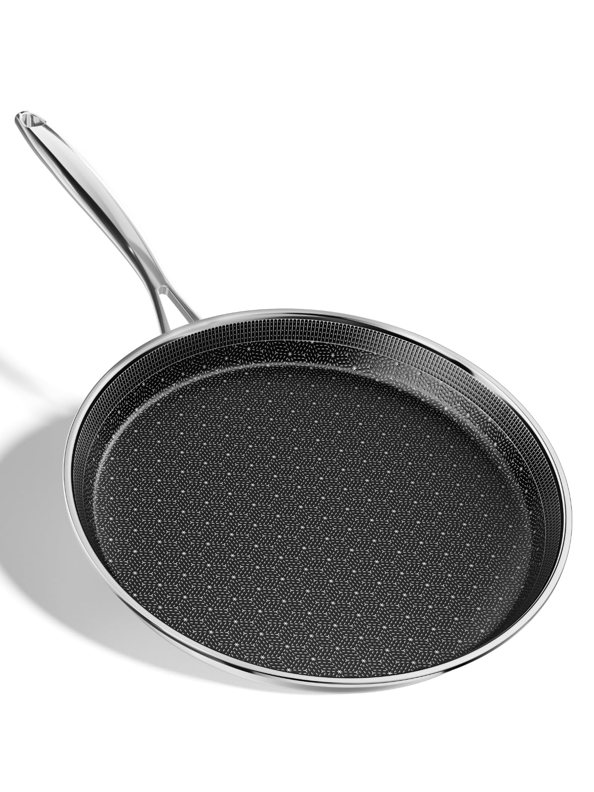 Innerwell Patelnia do naleśników 30 cm ze stali nierdzewnej, profesjonalna patelnia grillowa, ceramiczna powłoka nieprzywierająca, nadaje się do wszystkich rodzajów kuchenek, nadaje się do mycia w