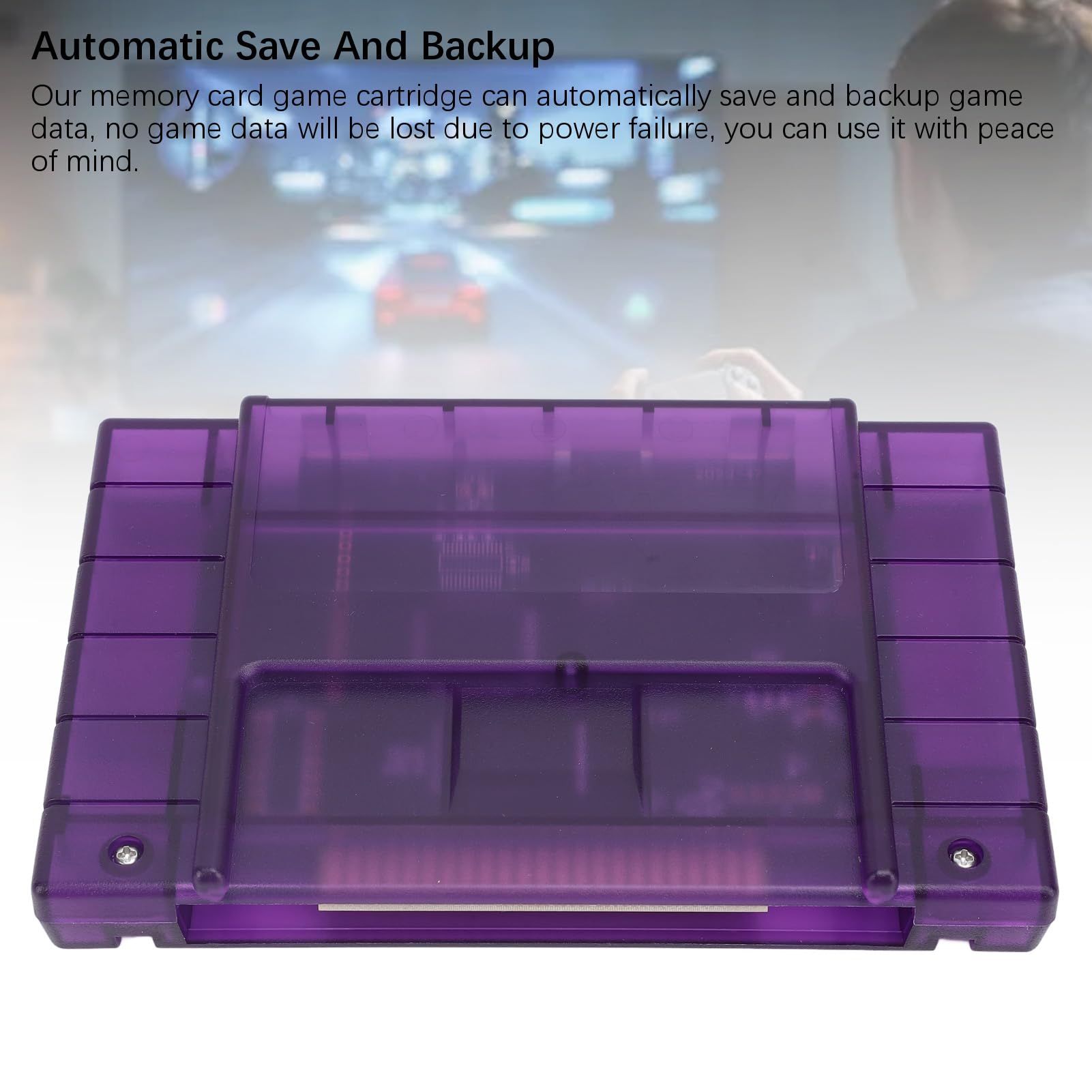 POENVFPO Cartuccia di Gioco per Console SFC, Cartuccia da 3000 in 1 Videogioco con Scheda di Memoria da 8 GB (Viola trasparente)