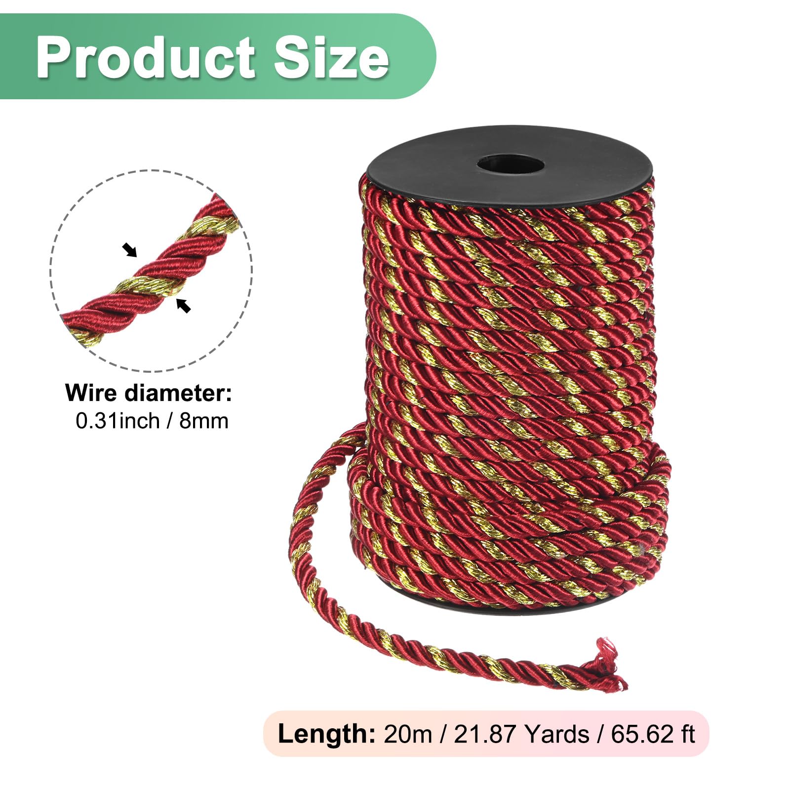 M METERXITY 22 Yards Twisted Rope Trim - Image 3