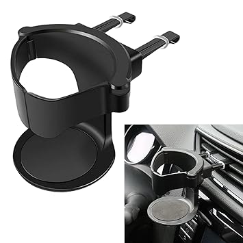DETACHI Car Cup Holder, 1Pcs Multi Functional Ventilation Car Cup Holder, Coffee Mug Drinks Bottles Phone/Tablet Mount Stand, 360 Degree Rotating Dual Cup Adjustable Stand Water Bottle Cups Holder - image, photos