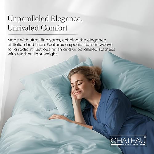 Miniatura 3 de Juego de sábanas 100% algodón para cama King, juego de sábanas certificadas de 1000 TC con bolsillo profundo, juego de sábanas y fundas de almohada