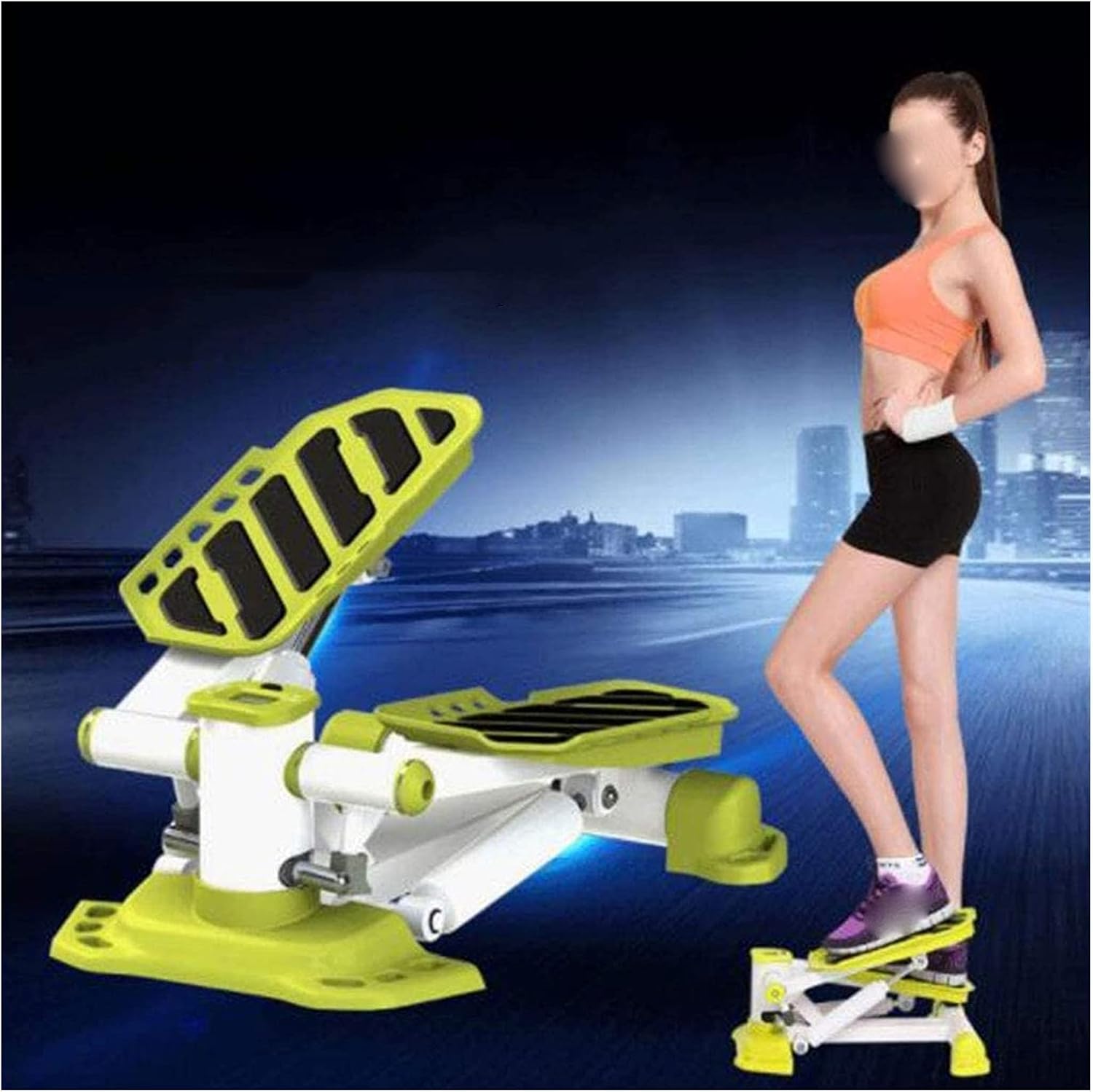 Stair Stepper for Exercise Mini Stepper Trainer with Adjustable Stepping Machine with Resistance Bands LCD Display Cardio Workout Fitness Exercise Equipment