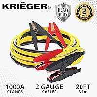 Vista 2 de K KRIËGER Cables de puente para batería de automóvil, cables de refuerzo automotrices resistentes para arrancar baterías muertas o débiles