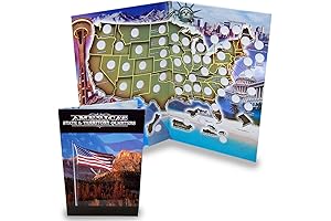 State Quarter Collection Book Folder Map Historical Travel Keepsake Album Holder