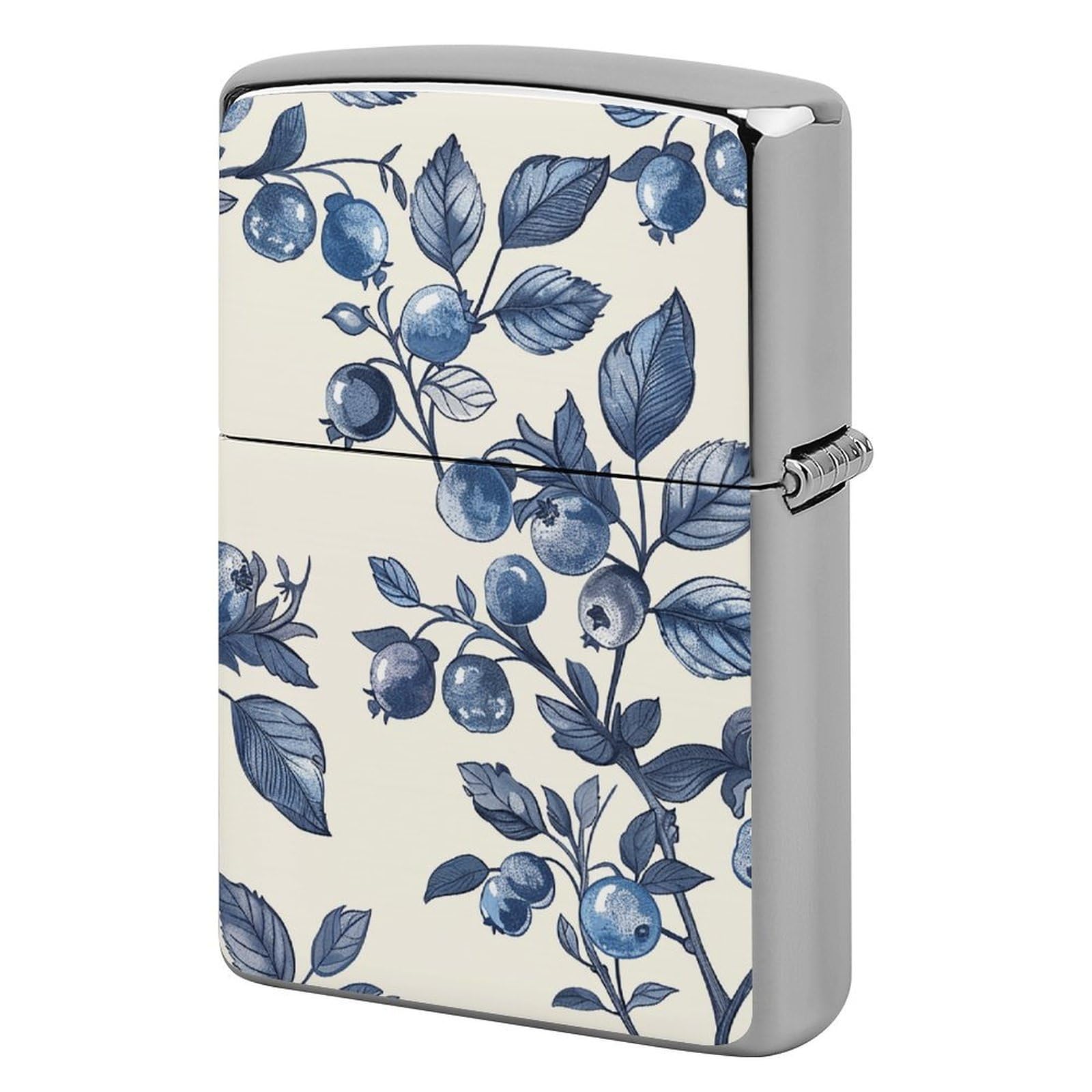 Blueberry Flower Pattern Lighter Case for Men, Personalized Lighter Cover for Valentine's Day Gifts, Flip-Top Lighters Shell for Outdoor, Portable Lighters Protective Sleeve