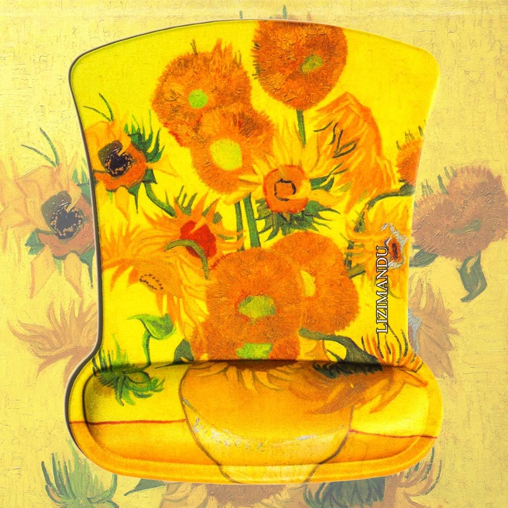 Cheliz Memory Foam Mouse Pad Mat with Wrist Rest(Sunflower)