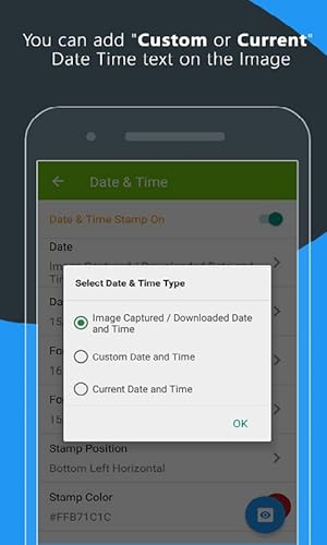Adicionar texto e carimbo de data / hora em fotos da galeria