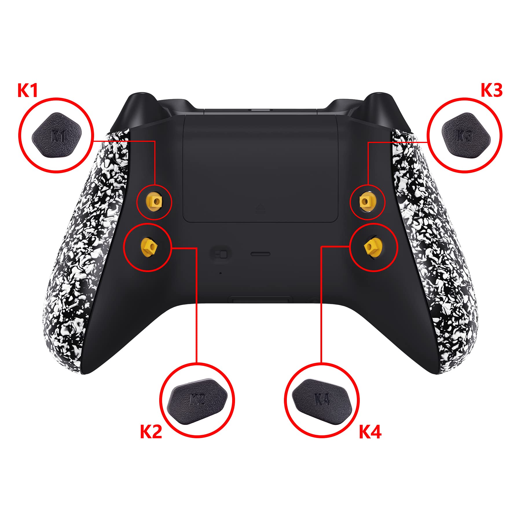 eXtremeRate HOPE Remap Kit Programmabile per Xbox Series X S Controller Scheda&Cover Posteriore&Grip&Tasti Posteriori per Xbox Core Joystick(Model 1914)-Bianco Antiscivolo