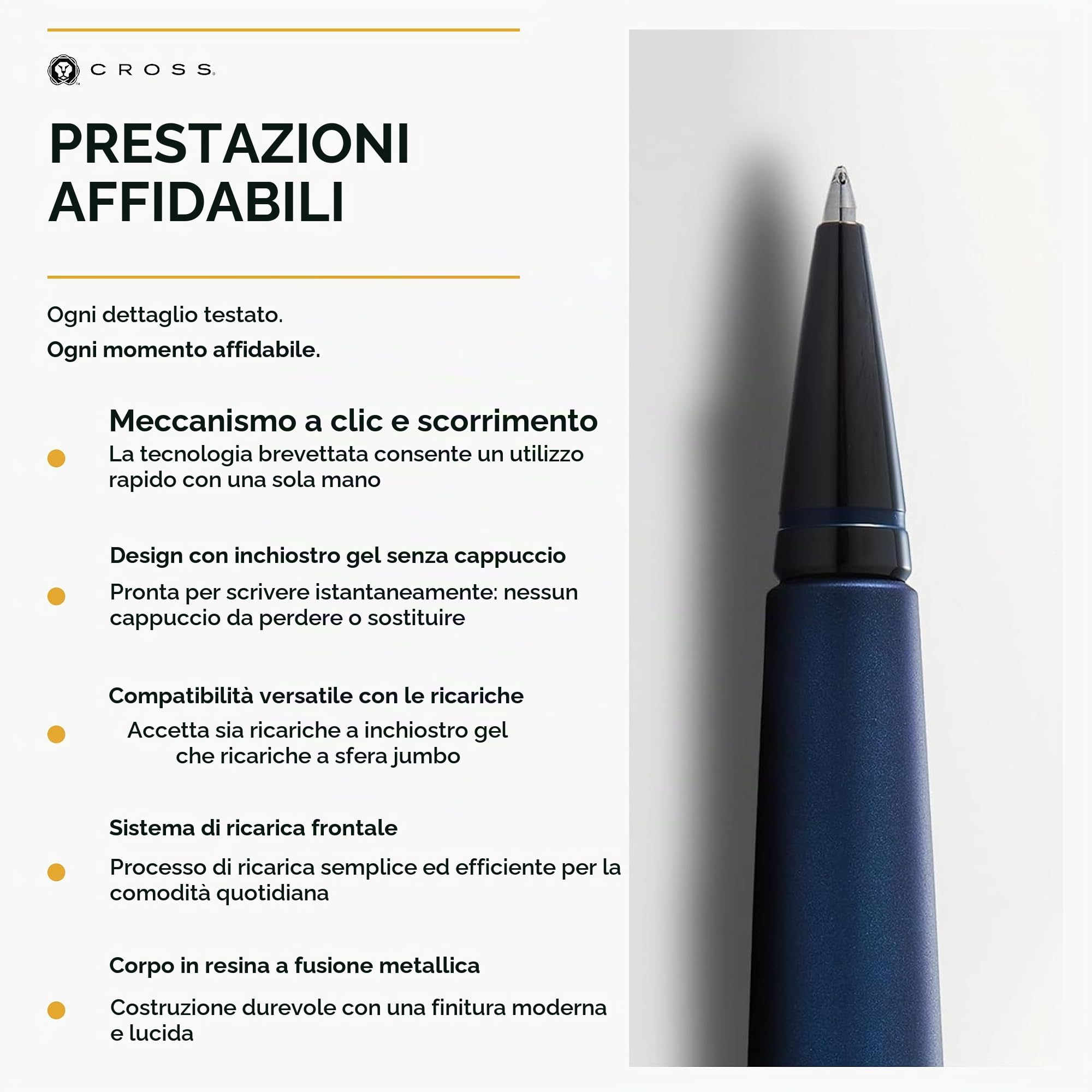 Cross Edge Matte Blue Lacca Gel Penna Rollerball