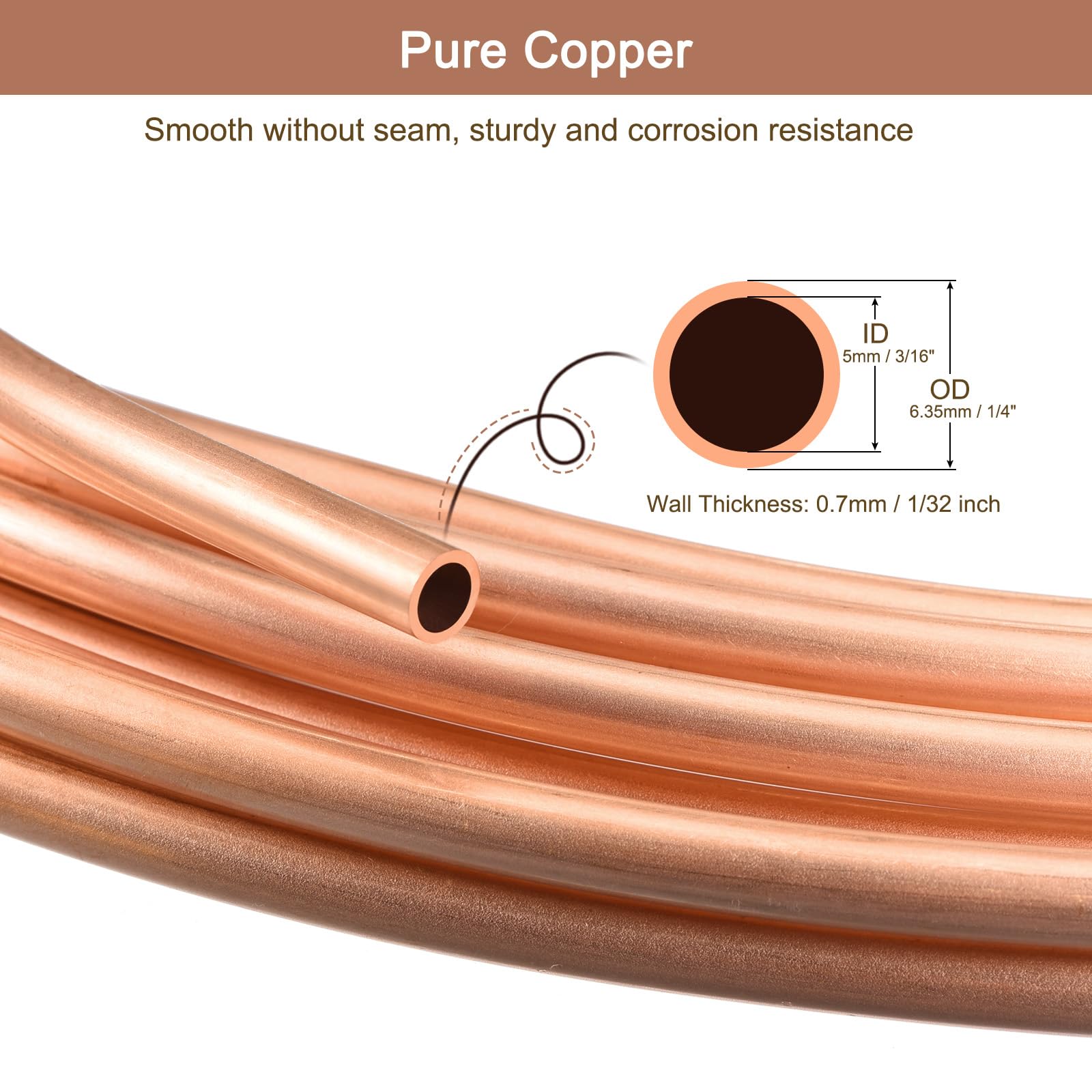 Tubo In Rame 25mm X 100mm - Senza Cuciture, Spessore 1mm, Per Fai Da Te E Artigianato - Foto 10
