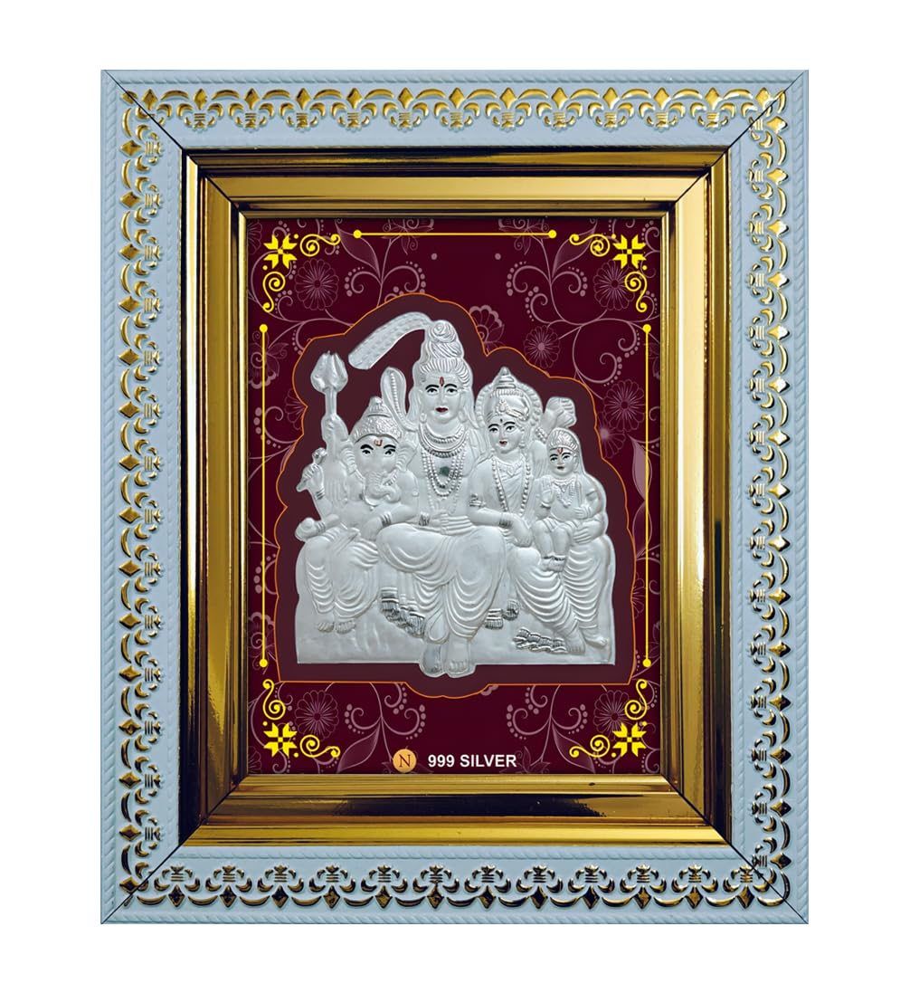 ARTSMINE 999 Silver Shivpariwar Frame For Pooja Room | With Purity Certificate | Size H*L 20*17 CM | Silver Shiva Frame For Wedding Housewarming & Corporate Gift | Home & Corporate Gift | Resale Value-image-47