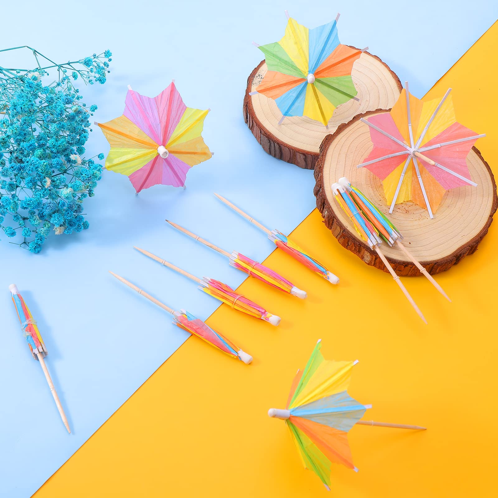 50 paraguas de cóctel para beber, accesorios de cóctel para bebidas, mini paraguas de papel para bebidas, palos de sombrilla de cóctel para bodas, regalos de fiesta de verano, decoraciones de cóctel