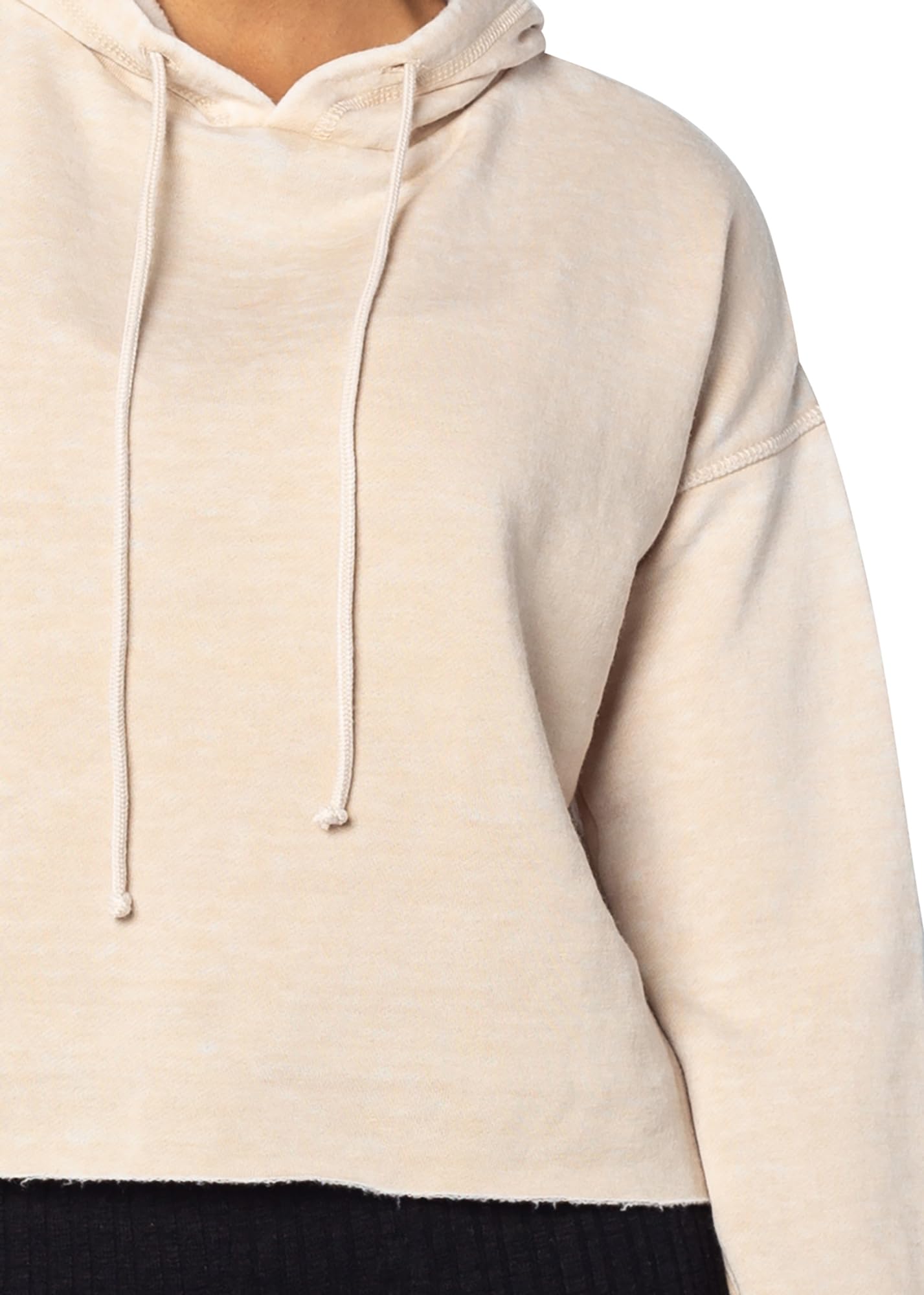LSU Tigers Women's Burnout Cropped Hoodie – Soft Oatmeal Fleece With Official Logo - View #9