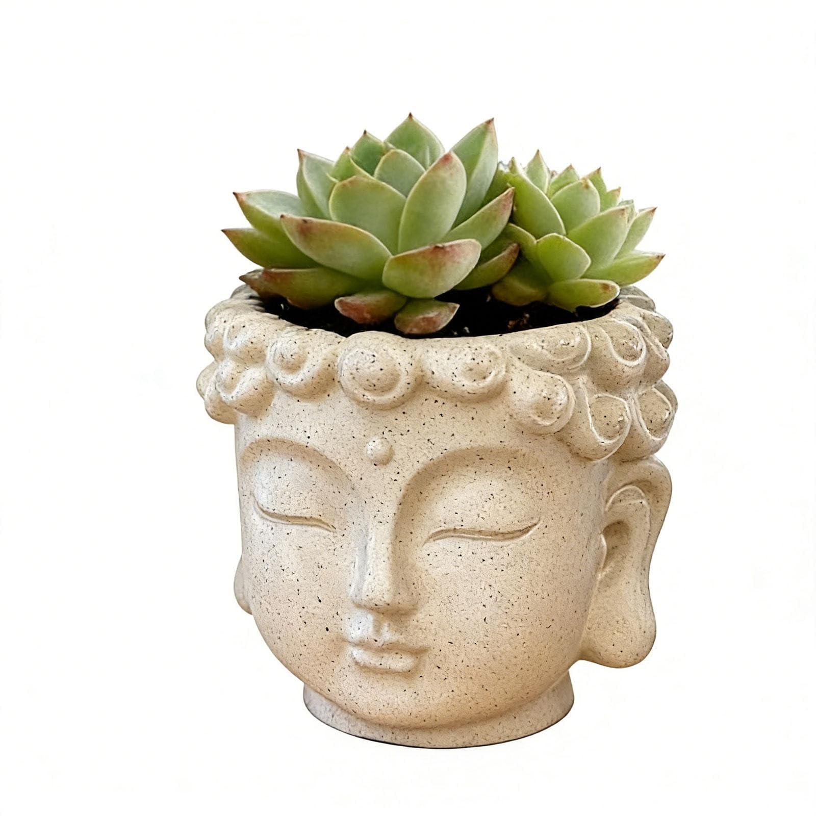 ZBIianxer Resin Buddhas Shape Flower Pots Handcrafted Resin Head Planter for Succulents and Desk Decoration Statue Flowerpot Plant Container