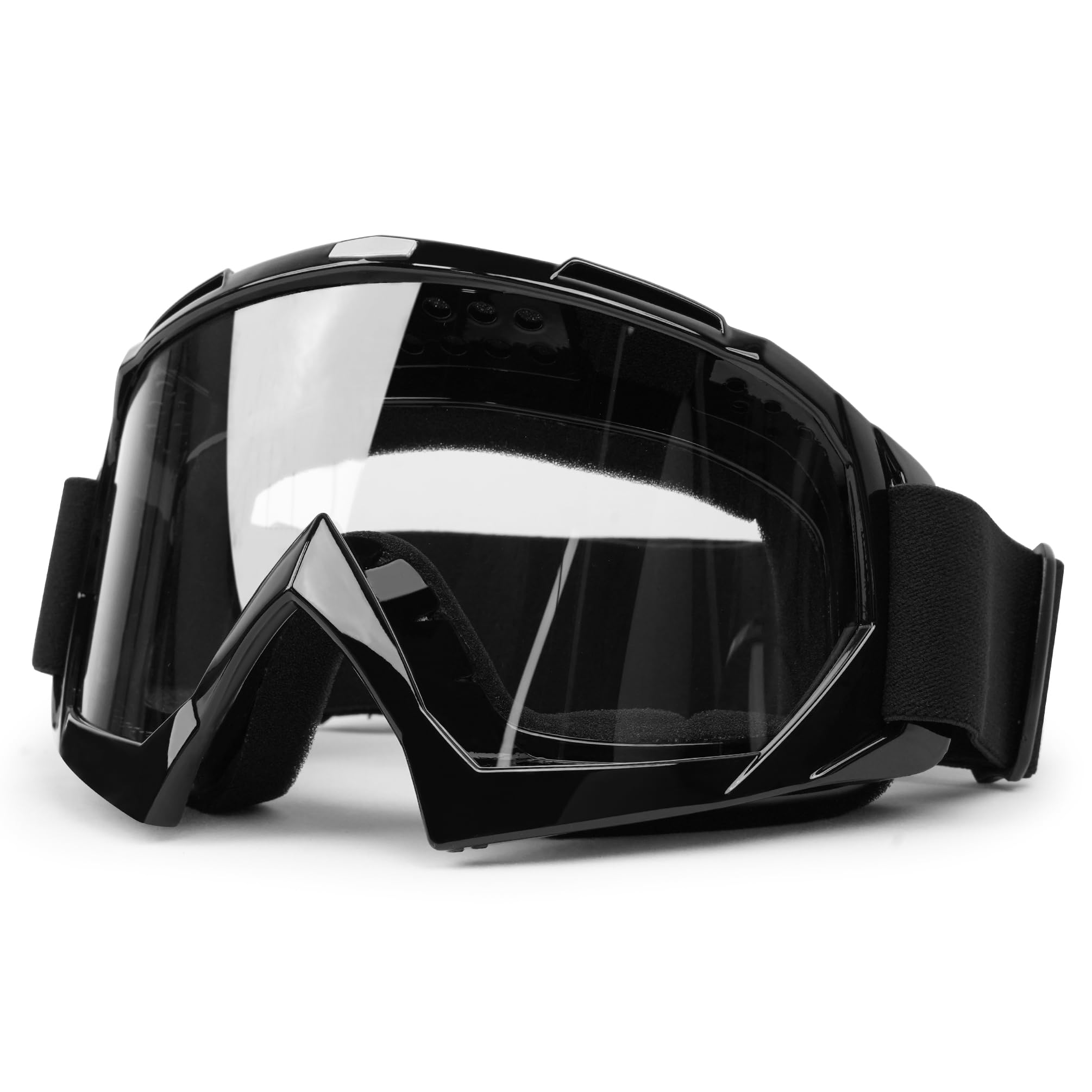 abtong Motorradbrille, Crossbrille Racing ATV Dirt Bike MX-Fahrbrille Anti Fog UV-Schutz Schutzbrille mit Double Lens Schaumstoff, Verstellbarer Riemen Erwachsenen-Motocross (klare Linsen)