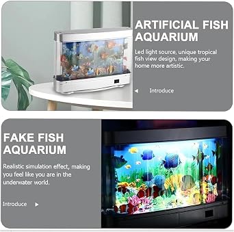 Frutiger Aero Fish Lamp,Frutiger Aero Lamp,Artificial Tropical Fish Lamp,Motion Night Light Virtual Moving Imitating Ocean,Frutiger Aero Decor [Energy Class A+]