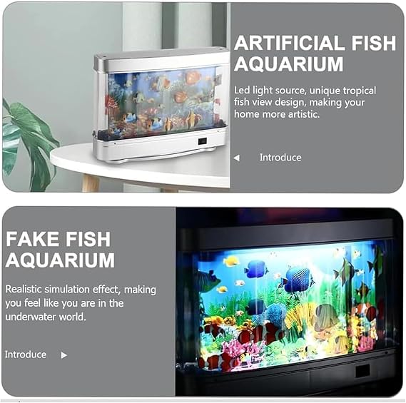 Frutiger Aero Fish Lamp,Frutiger Aero Lamp,Artificial Tropical Fish Lamp,Motion Night Light Virtual Moving Imitating Ocean,Frutiger Aero Decor [Energy Class A+]