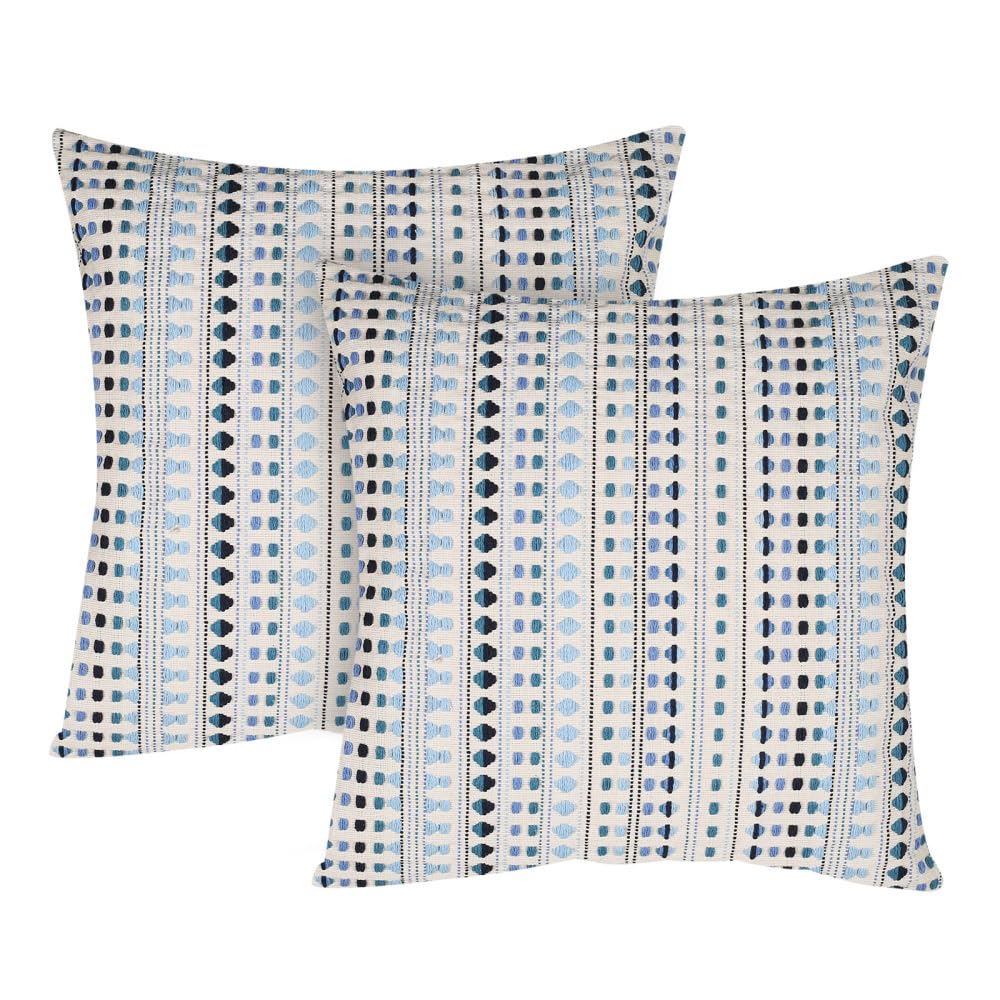 MiOYOOW Boho Throw Pillow Covers, 2Pcs Striped Textured Pillowcases Square Rectangle Decorative Cushion Covers for Sofa Couch Living Room Bedroom
