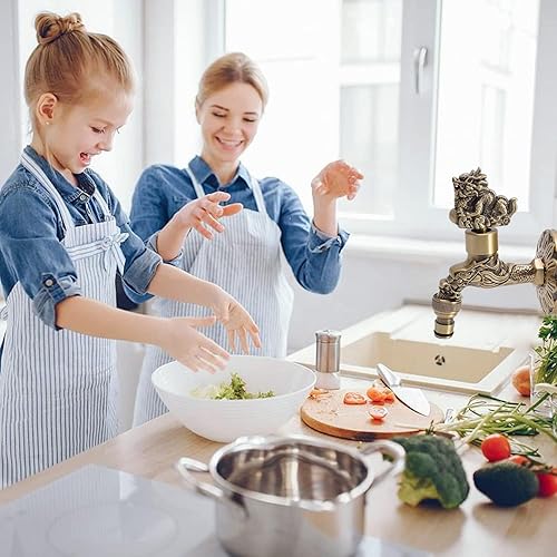 Vista 12 de Grifo de agua montado en la pared G1/2, material de latón, diseño de estilo chino vintage, lavadora de cocina, lavabo, lavabo, grifo de manguera