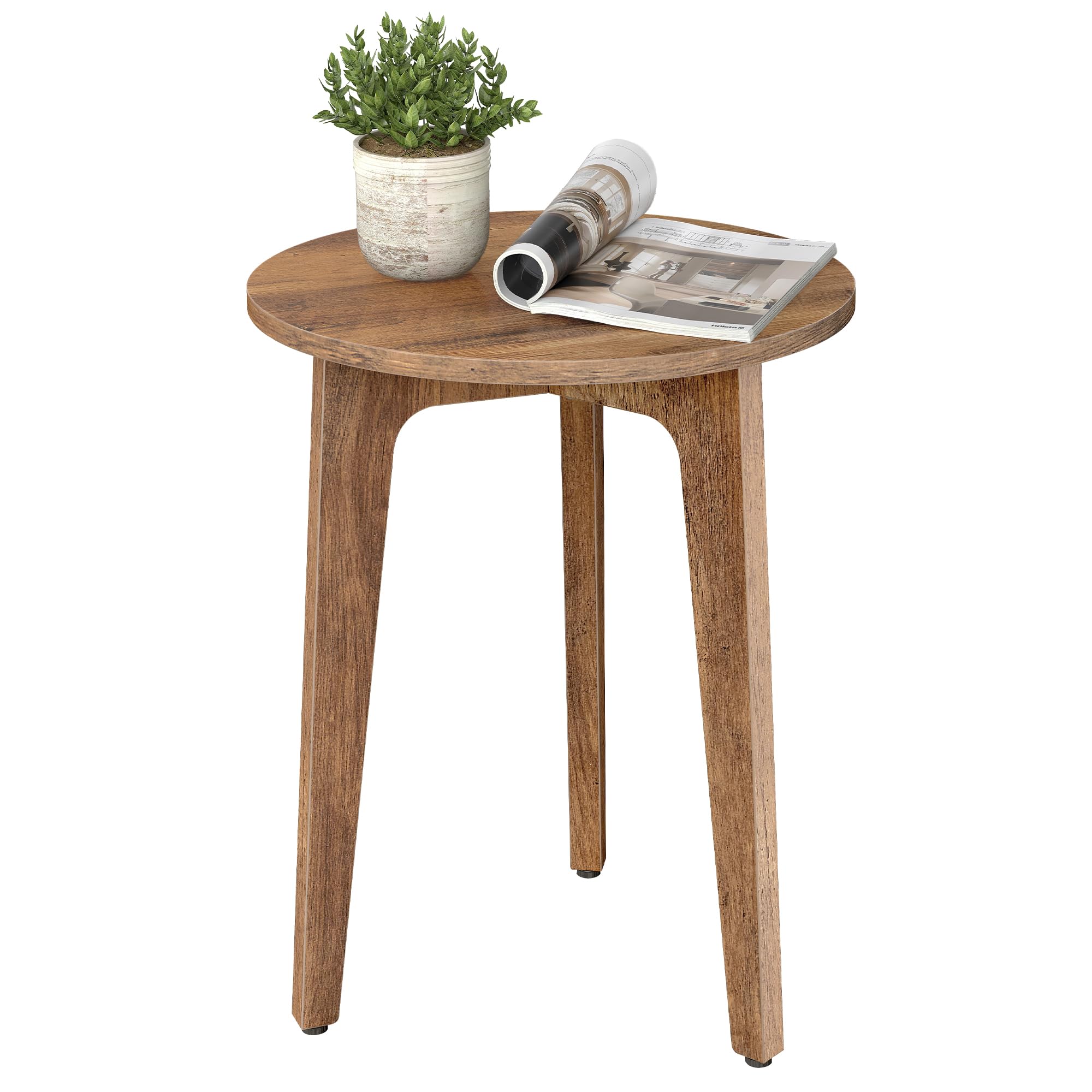 VASAGLE MAEZO Collection - Small Side Table, Round End Table, Nightstand with Tapered Legs, Curved Transitions, for Small Spaces, Living Room, Bedroom