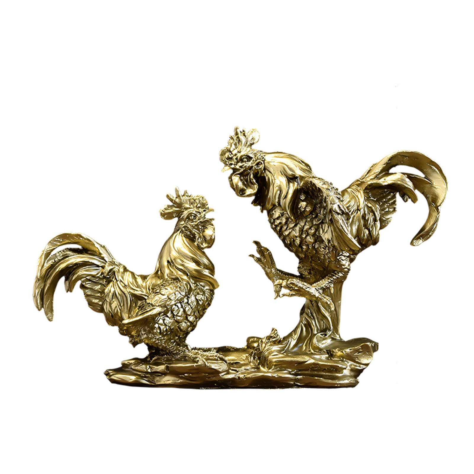 Mekalero Resin Rooster Statues Animal Sculptures Chicken Figurines Decorative Ornament for Home Decorations Collectibles Gift Table Ornament