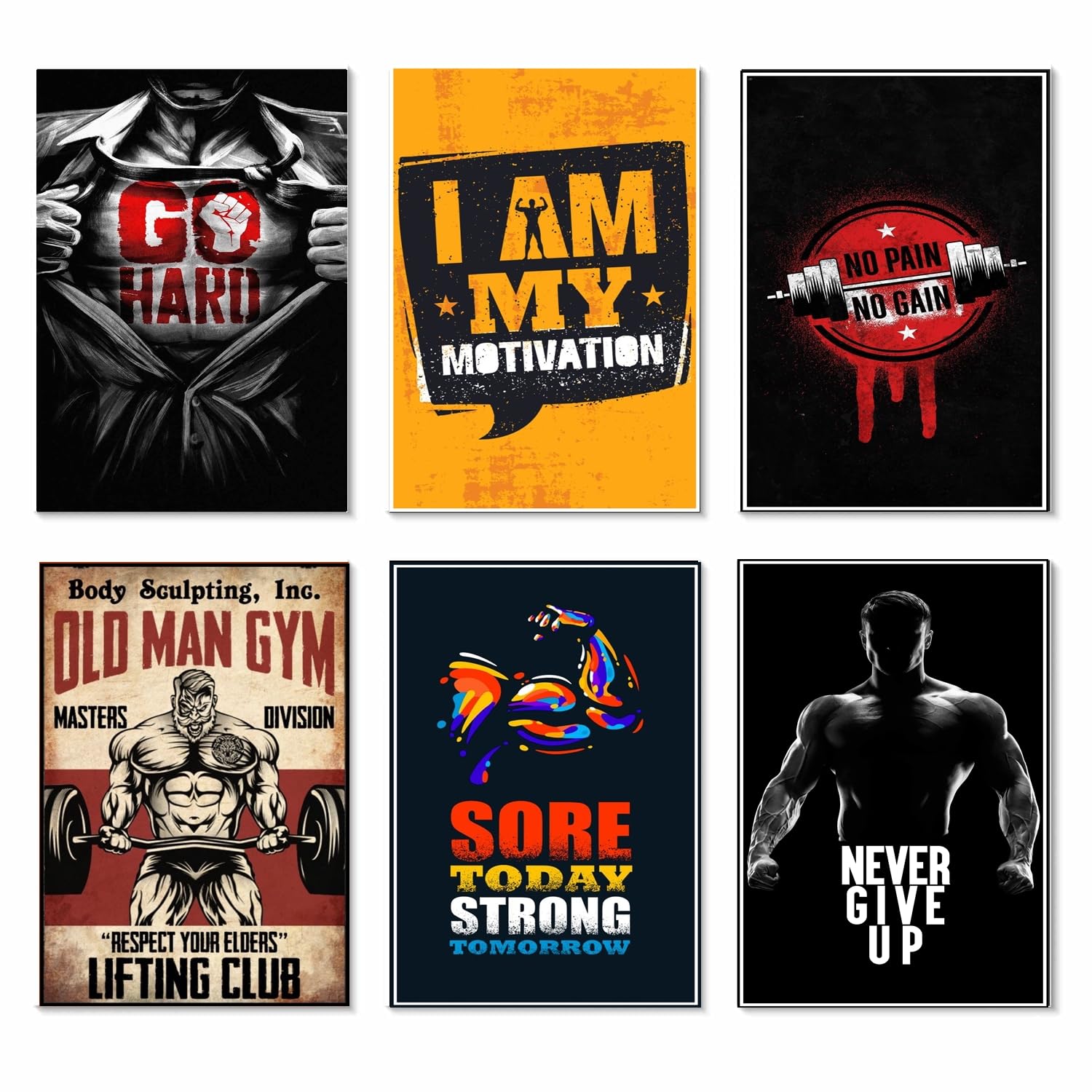 Yoga & Workout Posters - 6 Pack | PIXELARTZ -9