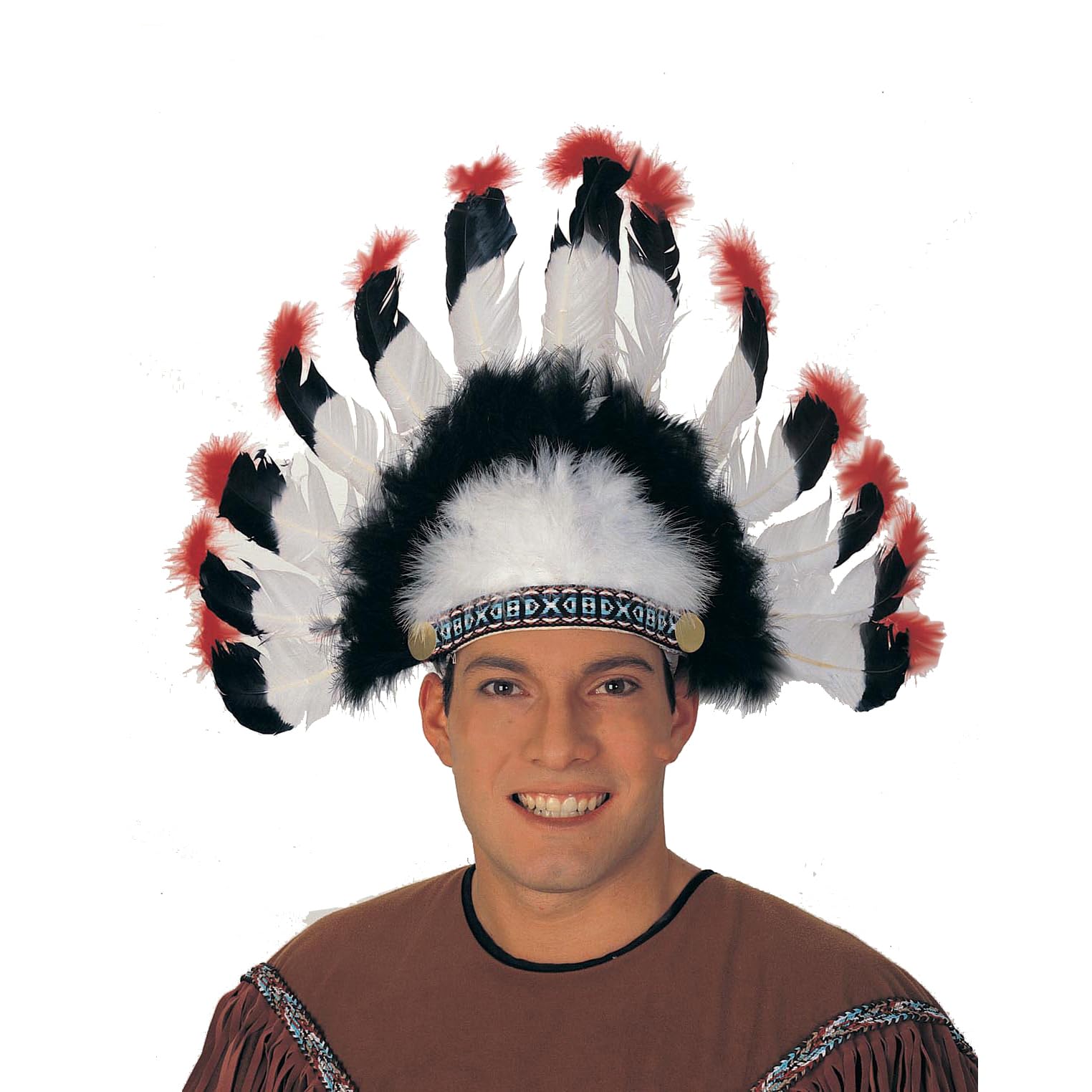 RubiesDeluxe Native American Headdress Costume Accessory for Themed Parties and Halloween, One Size
