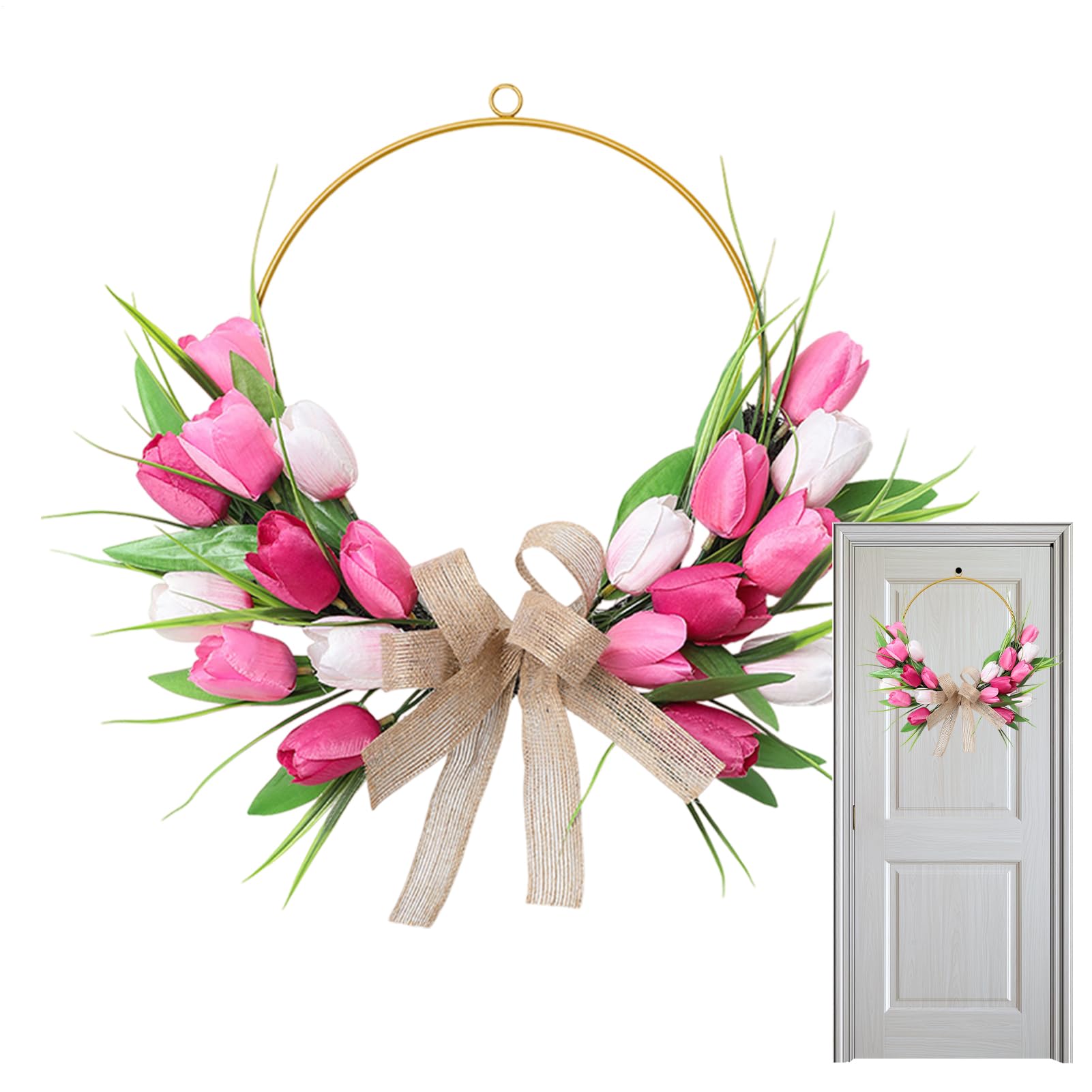 Couronne de printemps pour mariages et fêtes de pendaison de crémaillère