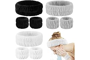 9Pcs Spa Headband and Wrist Washband Set