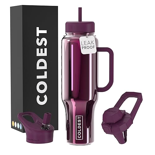 Coldest Tumbler with Handle and Straw 46 oz - Purple Lantern Reflections