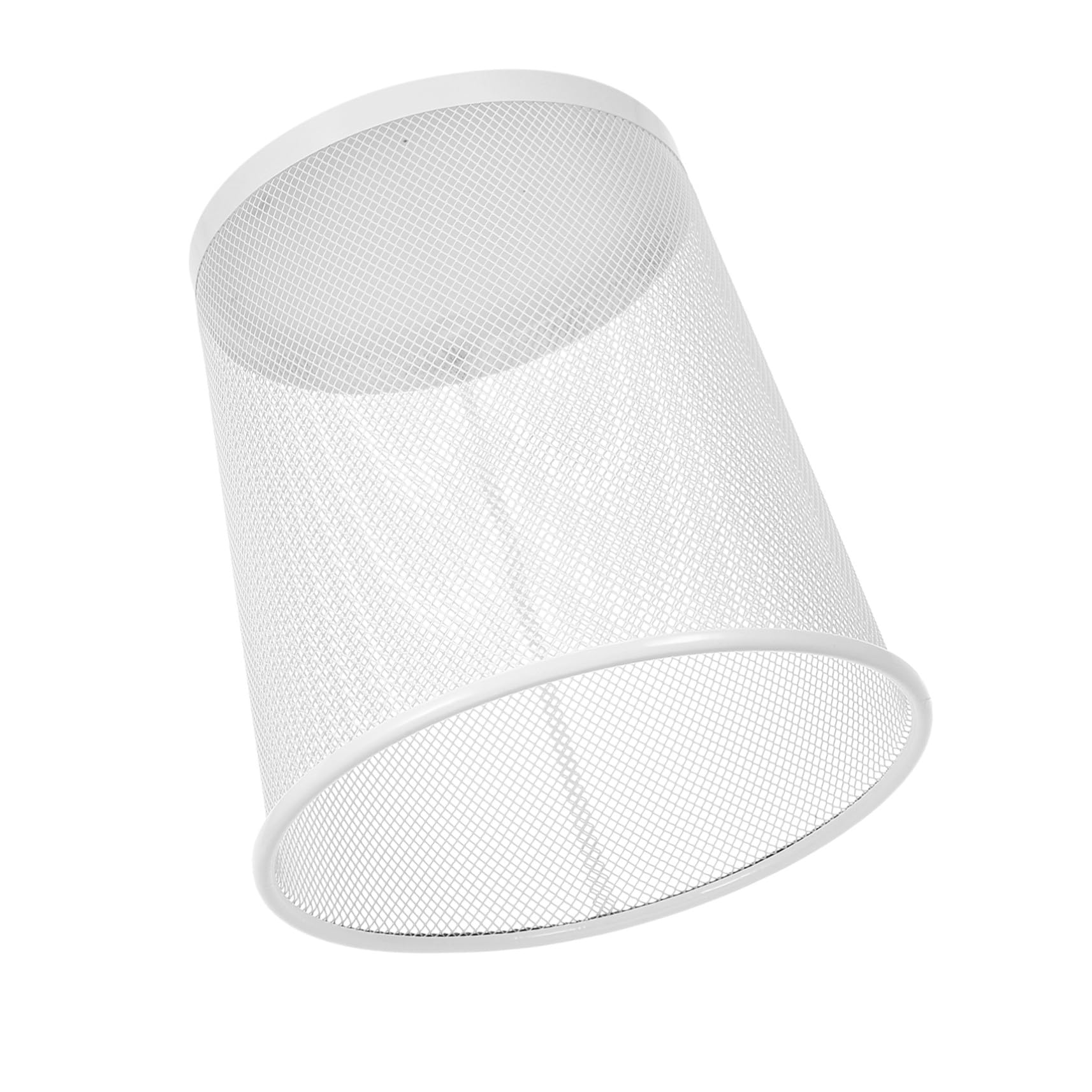 Cestino Rotondo in Ferro Bianco per Ufficio e Casa | Ampia Apertura, Uso Versatile, Design Semplice ed Elegante, per Stanze Riunioni e Ambienti Domestici