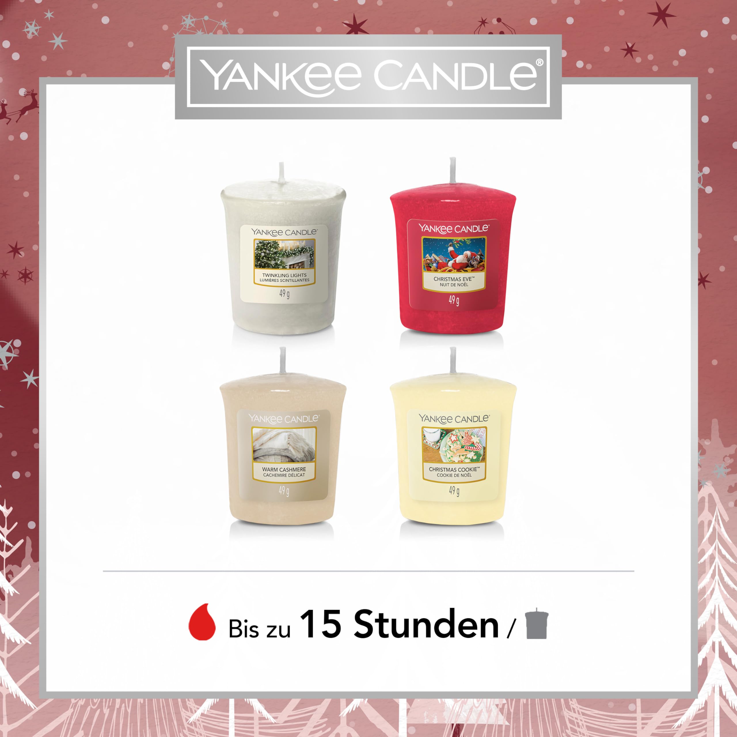 Yankee Candle Weihnachts Duftkerzen Set - 4 Mini Votivkerzen Après Ski Kollektion