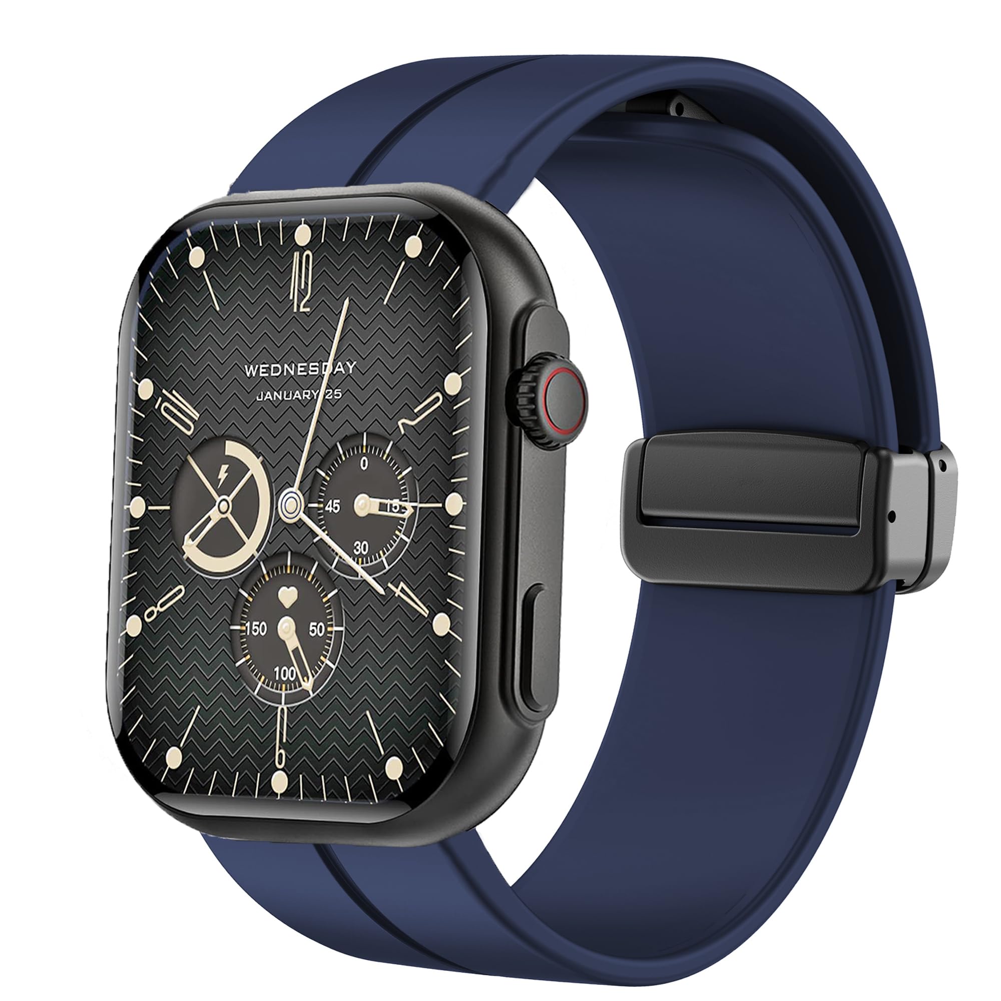 Blueshaweu Cinturino compatibile con smartwatch HOLALEI 2.01 pollici ZL80, morbido silicone Dual Magnetic Regolabile Braccialetti Compatibile con HOLALEI ZL80 Smartwatch
