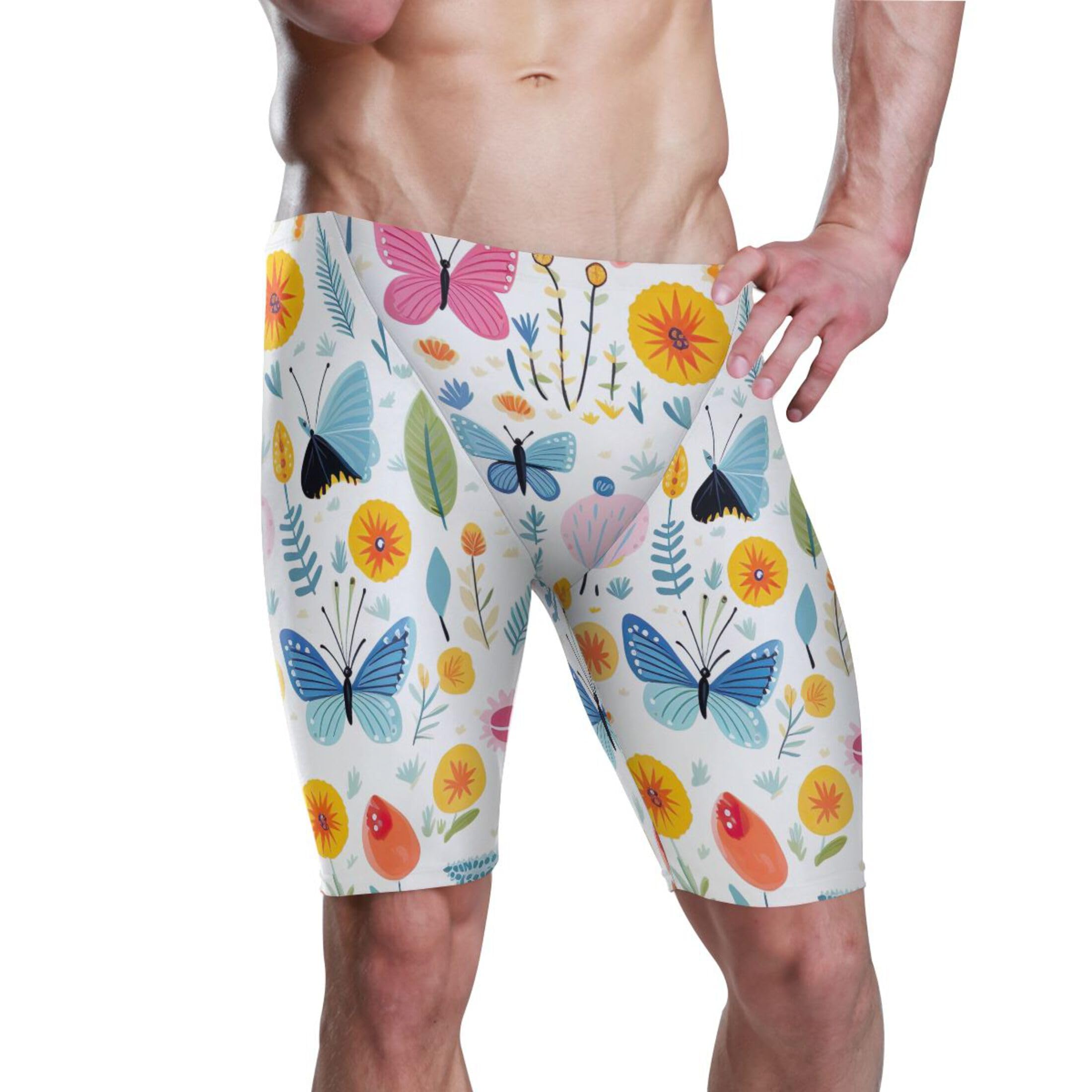 Color Butterfly Men's Swim Jammers Swimsuit M B0401727
