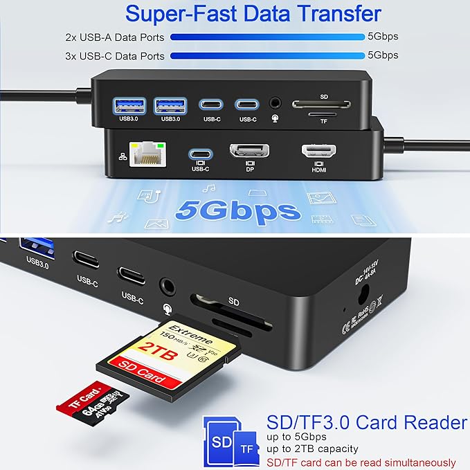 Surface Docking Station 12 en 1, Triple Pantalla 4K@60Hz miniatura 7