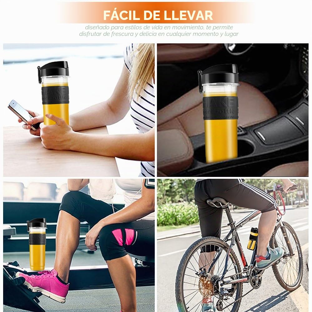 Batidora de Vaso, 700W Portátil Batidora Smoothie, Molinillo de Café, Picadora Eléctrica 3 en 1, Incluye 570ml Botellas, 300ml, 1200ml Botellas, Mini Licuadora para Zumos y Batidos, sin BPA