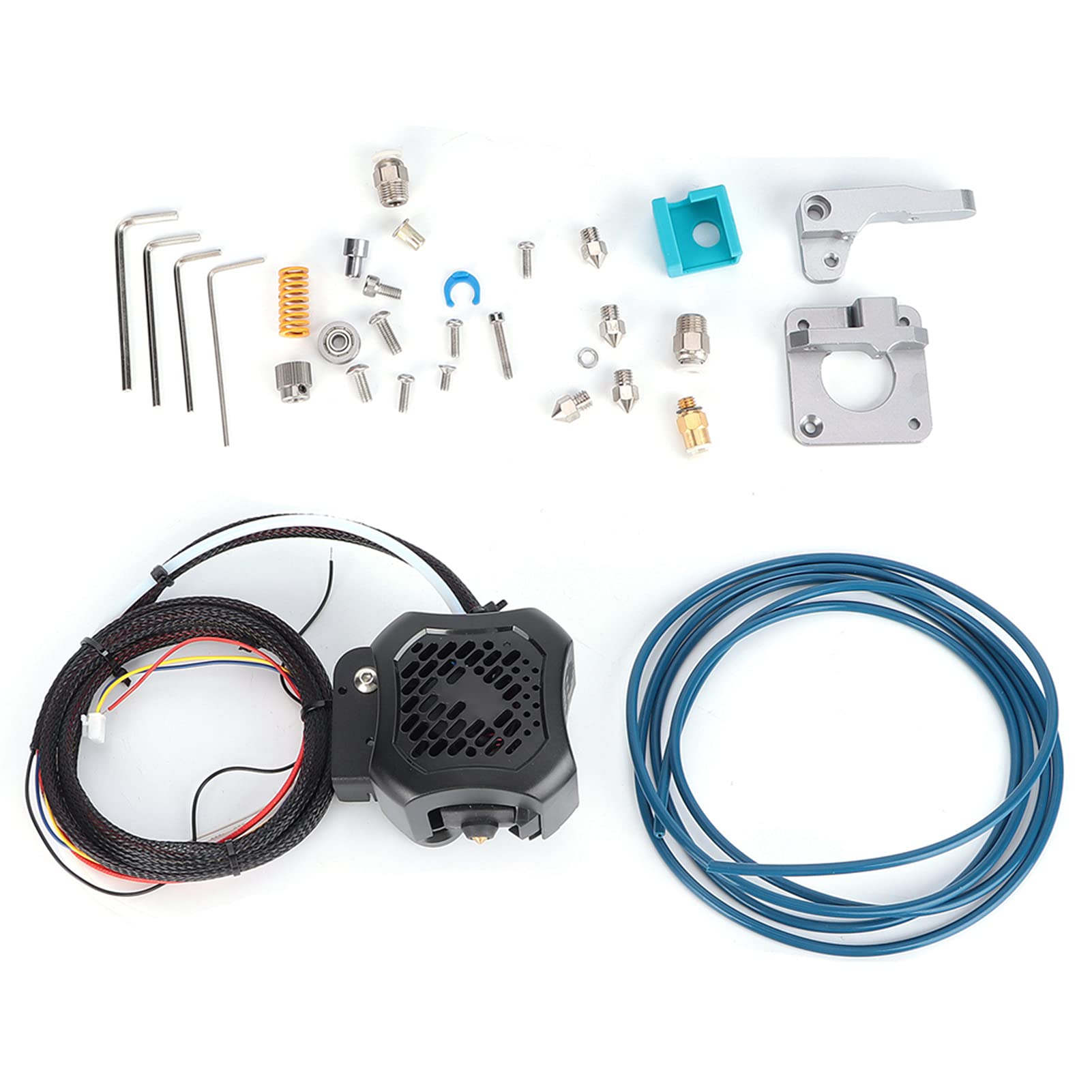 Ejoyous Kit Completo de Extrusora Ensamblada, Boquilla Extrusora de Latón de Aleación de Aluminio de 0,4 Mm CC 24 V con Kit de Tubo de PTFE, Enfriamiento de Calefacción Estable, para Usuarios de