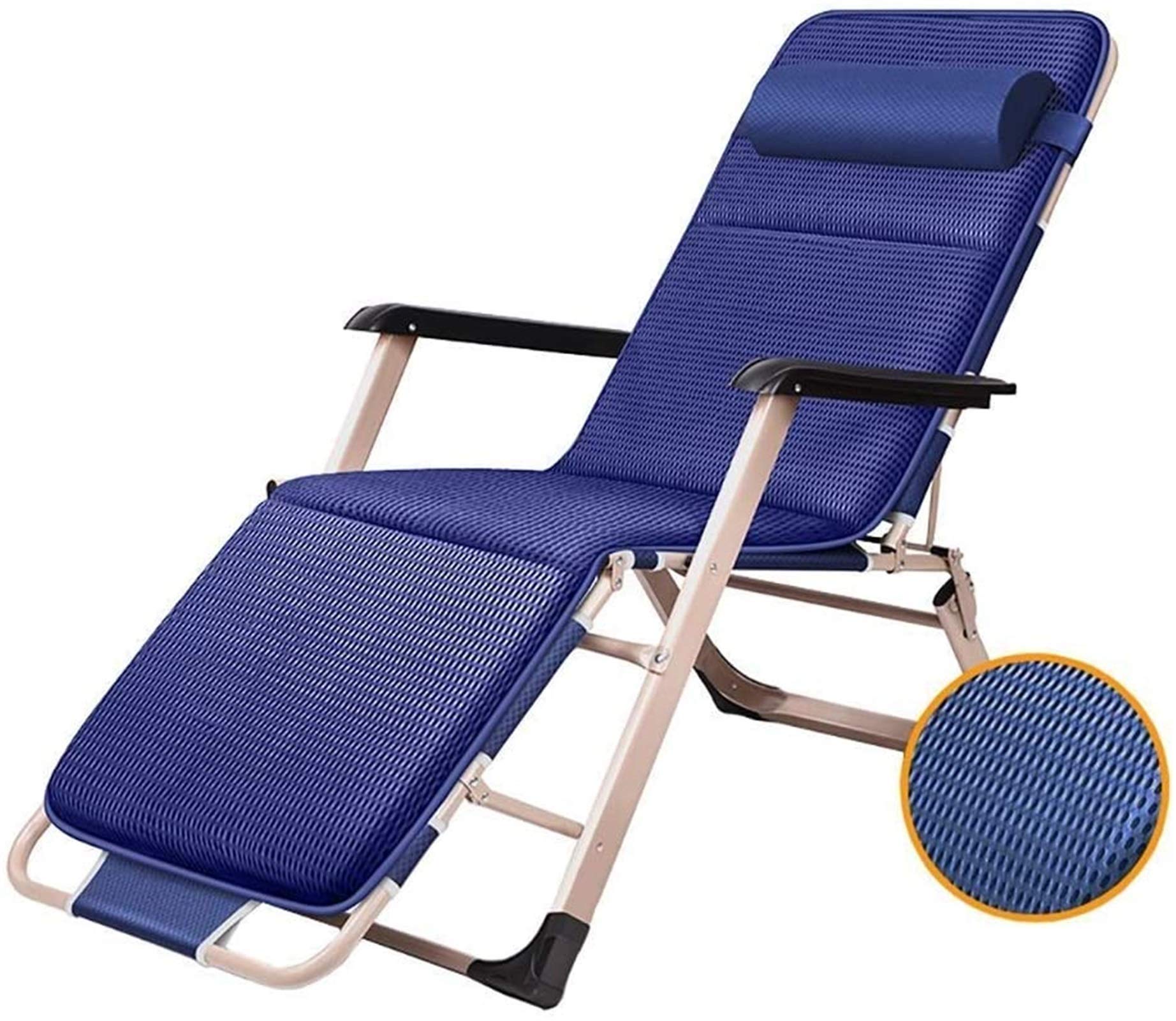 sdneNest Silla reclinable ligera de jardín para el hogar y la cocina, tumbona plegable con cojines, silla de gravedad cero, silla plegable para playa
