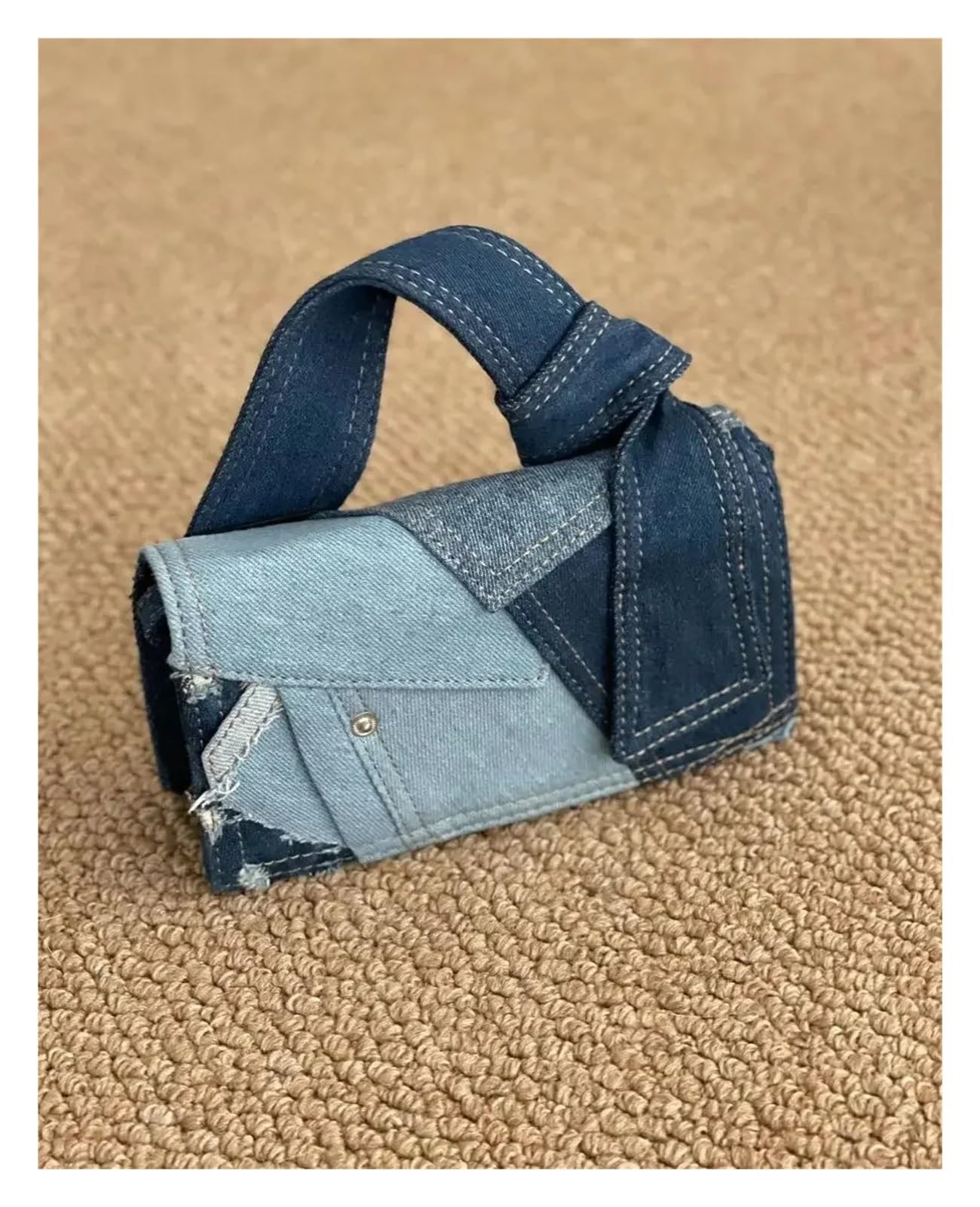 Bolso Vaquero Mujer Bolso de mezclilla con cierre patchwork, bolso hombro informal que combina todo, bolsos y bandoleras Compras