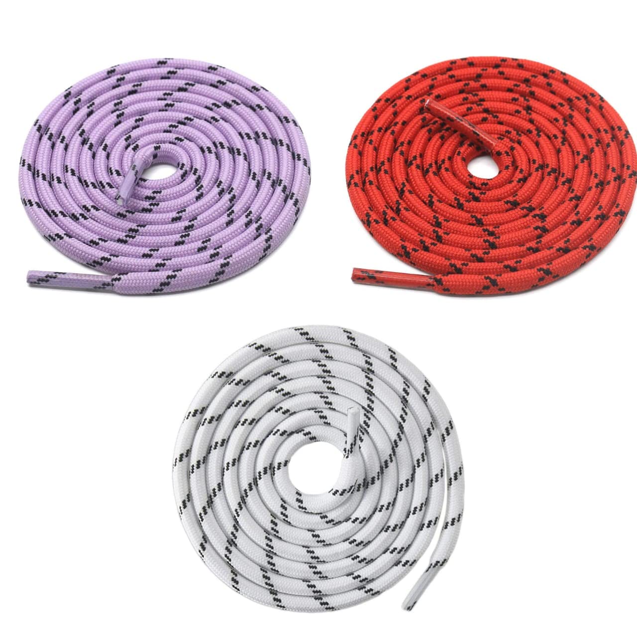 GRAH SANGRAH® 3 Pair (1 Pair Per Single Color) Shoelaces for Walking Sneakers, Climbing, Work Boot, Running, Casual, Sport Shoes (120 Cm, White Blk Red Blk Purple Blk) (B0B9NNJFDF) Amazon Price History, Amazon Price Tracker