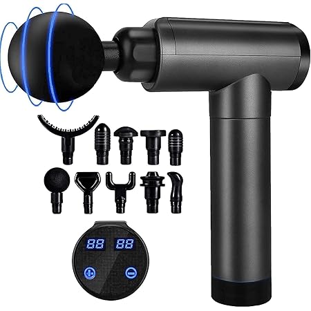 Massage Gun Deep Tissue, Quiet Percussion Muscle Back Neck Head Body Shoulder Massager Tools for Athletes Pain Relief, Hand Held Massager