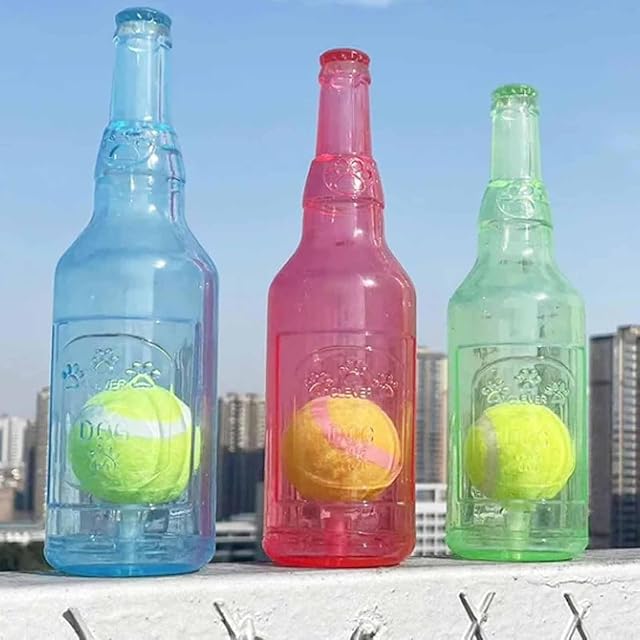 Foto 7 de 8 de Crunch Play Bottle Toy, Crunchnplay Bottle Toy for Dogs, 9.7"/7.7" Rubber water bottle dog toy