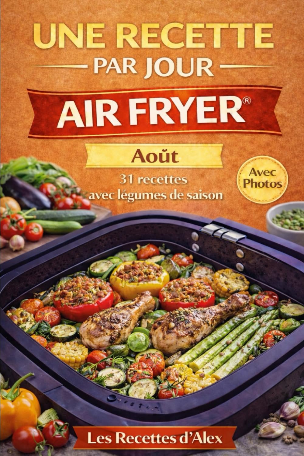 Une Recette par Jour – Air Fryer® – Aout: 31 recettes complètes de saison à l’Air Fryer® Fruits et légumes de août – Prêtes en moins de 30 minutes Compatibles Ninja Air Fryer® et équivalents