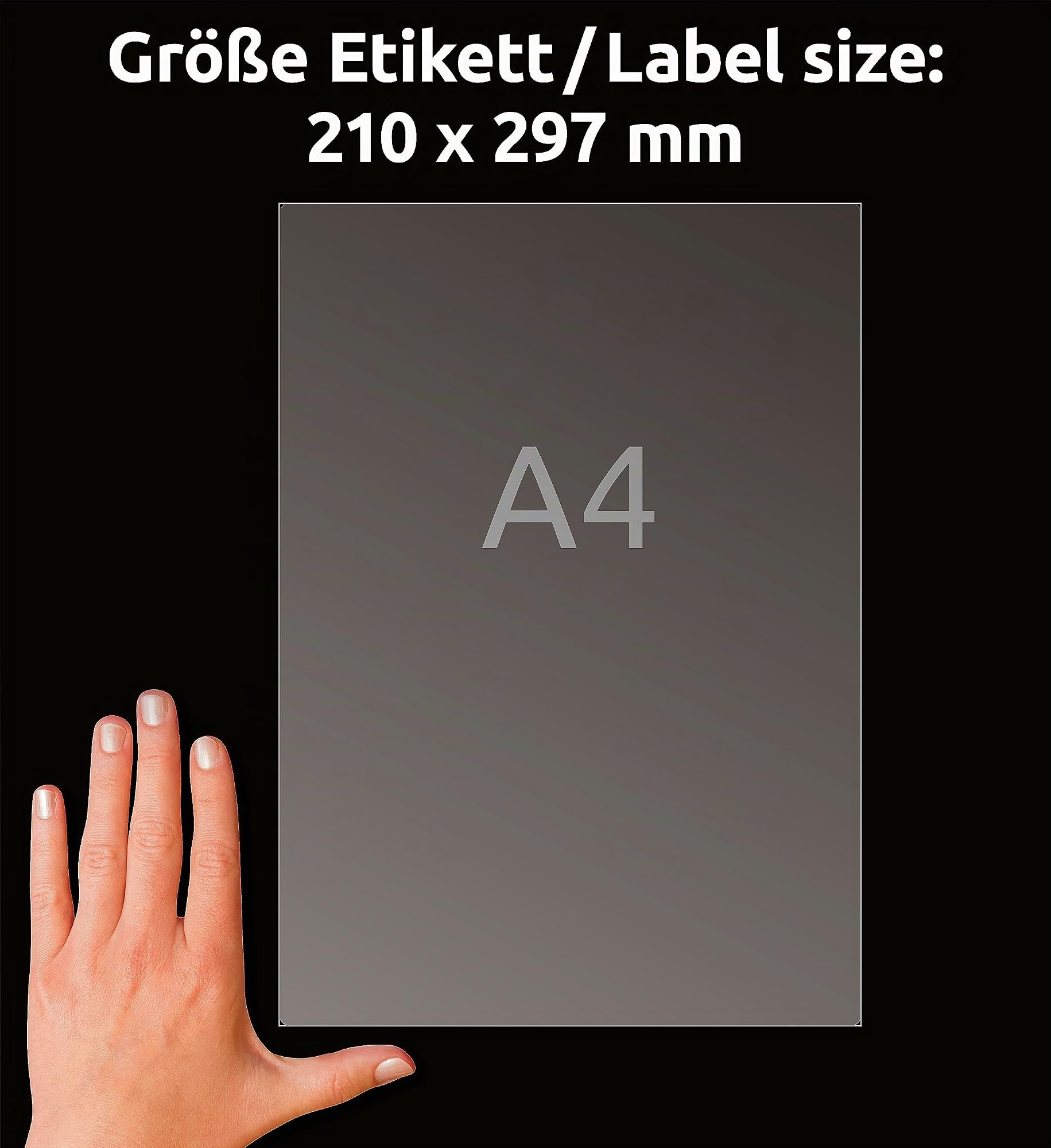 AVERY Zweckform J8567-25 Versandetiketten/Versandaufkleber (25 Etiketten, 210x297mm auf A4, bedruckbar, selbstklebend, für Inkjet-Drucker, für Pakete und Päckchen) 25 Blatt, transparent