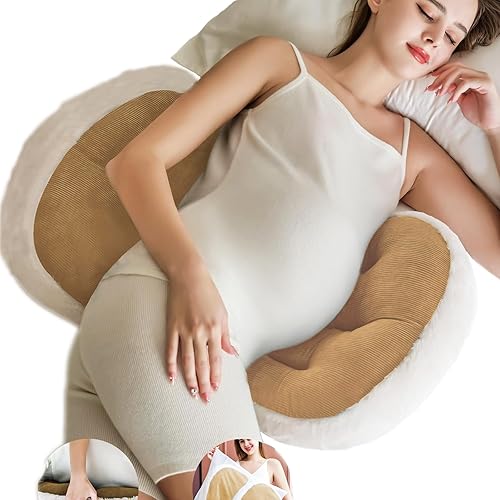 Almohada de embarazo para dormir, cómoda almohada de maternidad de piel sintética de lujo para mujeres embarazadas, almohadas de embarazo con bolsa