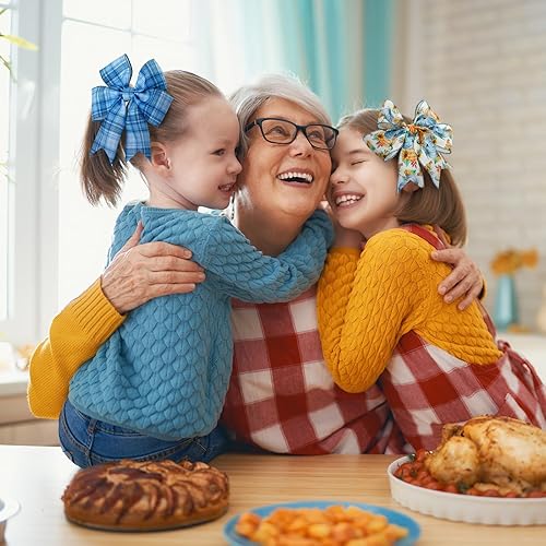 Miniatura 6 de Riceshoot 3 rollos de 30 yardas de cintas con alambre de otoño, cinta de calabaza de búfalo de Acción de Gracias, cinta de cosecha de otoño para